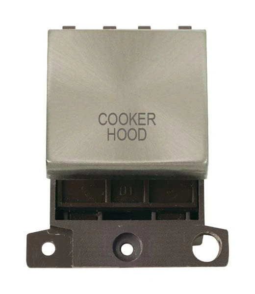 Minigrid Ingot Printed 20A DP Ingot Switch - Brushed Stainless Steel - Cooker Hood