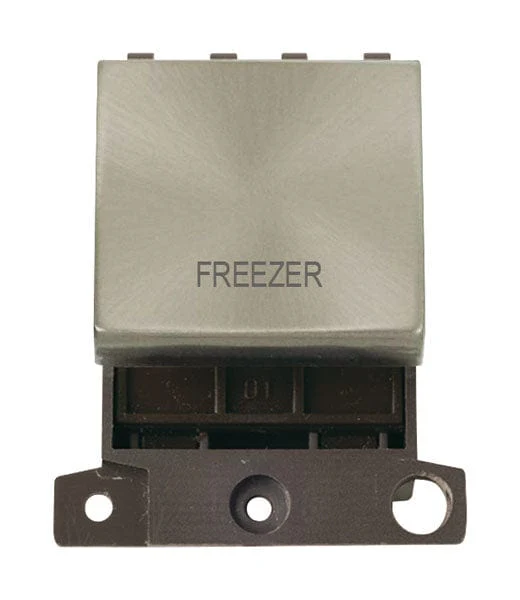 Minigrid Ingot Printed 20A DP Ingot Switch - Brushed Stainless Steel - Freezer