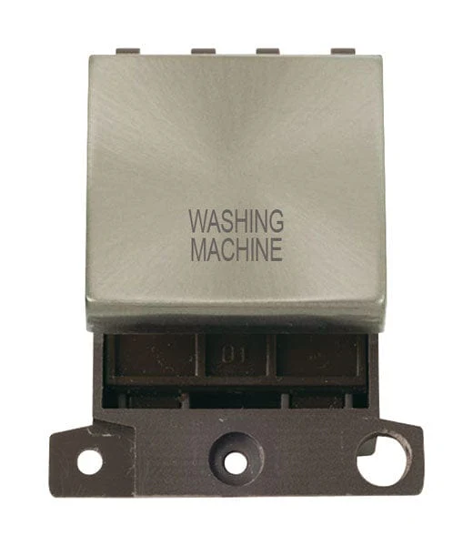 Minigrid Ingot Printed 20A DP Ingot Switch - Brushed Stainless Steel - Washing Machine