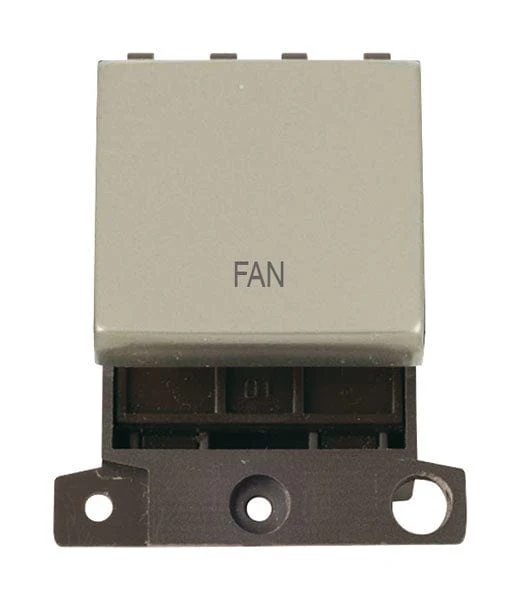 Minigrid Ingot Printed 20A DP Ingot Switch - Pearl Nickel - Fan