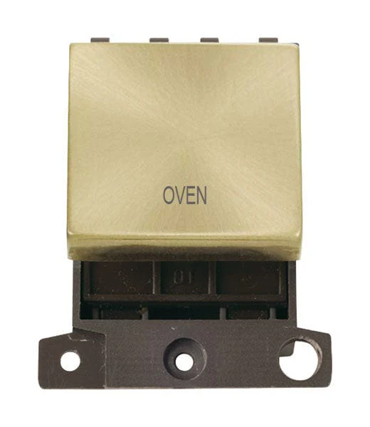 Minigrid Ingot Printed 20A DP Ingot Switch - Satin Brass - Oven