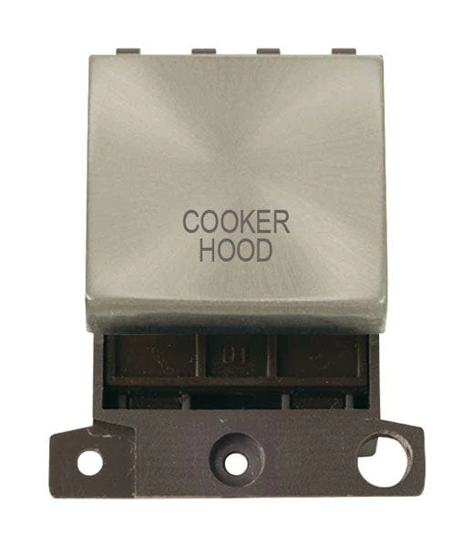 Minigrid Ingot Printed 20A DP Ingot Switch - Satin Chrome - Cooker Hood