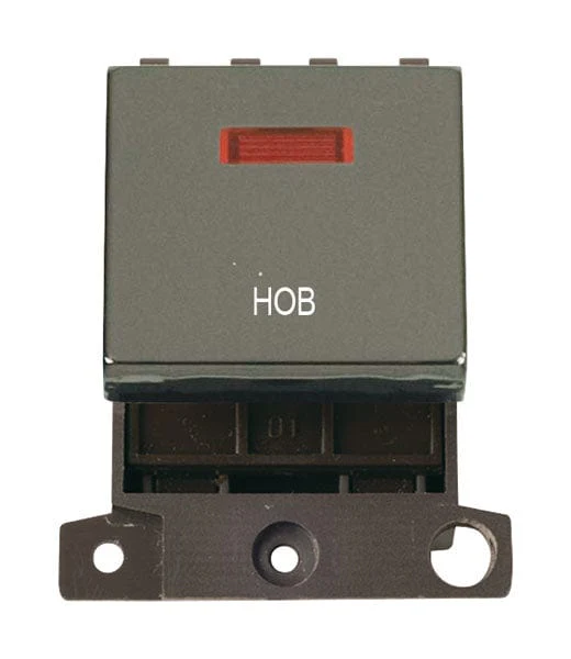 Minigrid Ingot Printed 20A DP Ingot Switch With Neon - Black Nickel - Hob