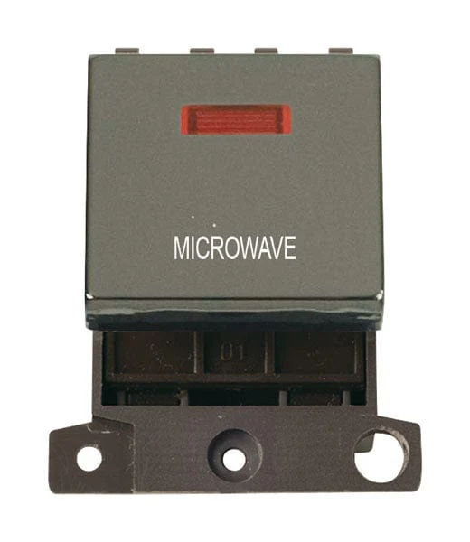 Minigrid Ingot Printed 20A DP Ingot Switch With Neon - Black Nickel - Microwave