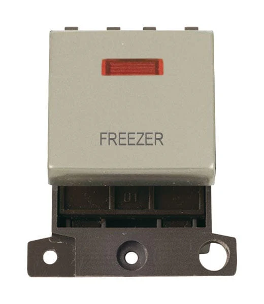 Minigrid Ingot Printed 20A DP Ingot Switch With Neon - Pearl Nickel - Freezer