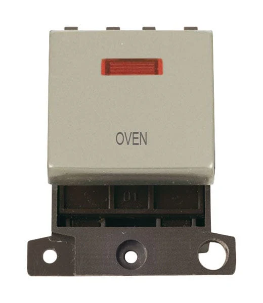Minigrid Ingot Printed 20A DP Ingot Switch With Neon - Pearl Nickel - Oven