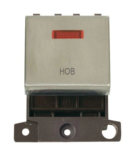 Minigrid Ingot Printed 20A DP Ingot Switch With Neon - Stainless Steel - Hob