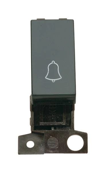 Minigrid Plastic 1 Way 10A Retractive Switch Module “bell” - Black