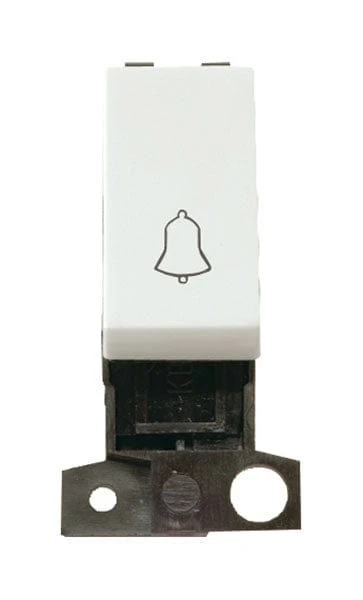 Minigrid Plastic 1 Way 10A Retractive Switch Module “bell” - Click White