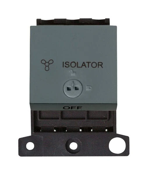 Minigrid Plastic 10A 3 Pole Lockable Fan Module - Black