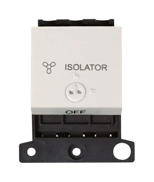 Minigrid Plastic 10A 3 Pole Lockable Fan Module - Polar White