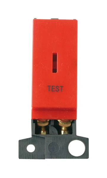 Minigrid Plastic 13A Resistive DP Key Switch - Red “test”