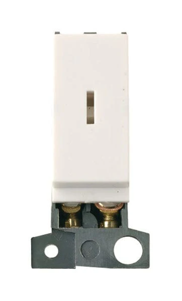 Minigrid Plastic 13A Resistive DP Keyswitch - Polar White
