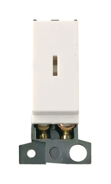 Minigrid Plastic 2 Way 10AX Keyswitch - Polar White