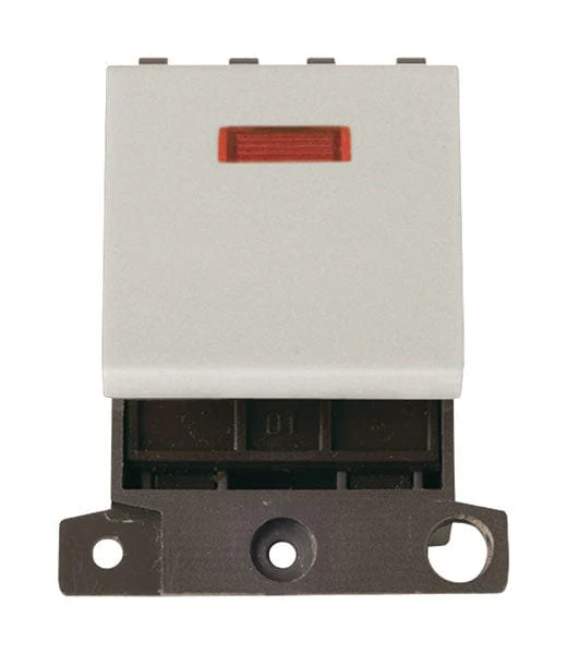 Minigrid Plastic 20A DP Switch With Neon - Click White