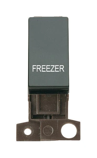 Minigrid Plastic Printed 13A Resistive 10AX DP Switch - Black - Freezer