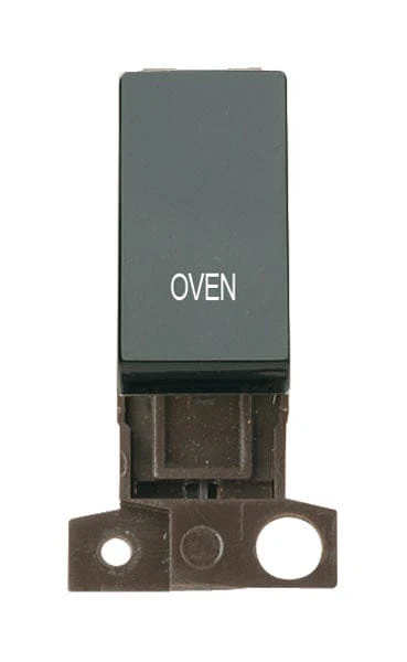 Minigrid Plastic Printed 13A Resistive 10AX DP Switch - Black - Oven