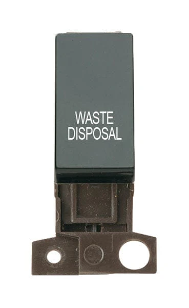 Minigrid Plastic Printed 13A Resistive 10AX DP Switch - Black - Waste Disposal