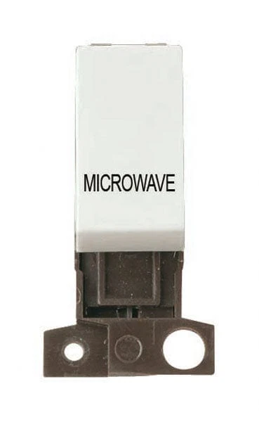 Minigrid Plastic Printed 13A Resistive 10AX DP Switch - Click White - Microwave