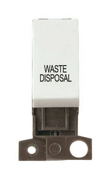 Minigrid Plastic Printed 13A Resistive 10AX DP Switch - Click White - Waste Disposal
