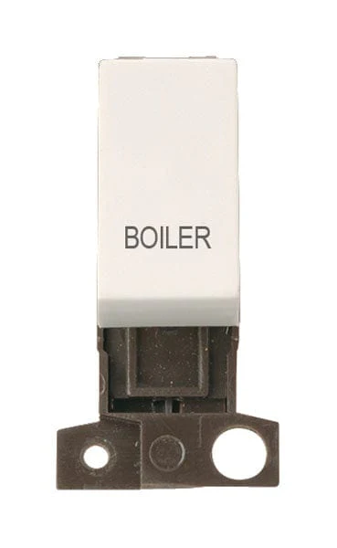 Minigrid Plastic Printed 13A Resistive 10AX DP Switch - Polar White - Boiler