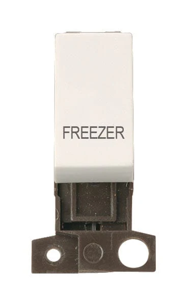 Minigrid Plastic Printed 13A Resistive 10AX DP Switch - Polar White - Freezer