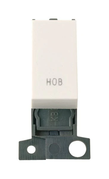 Minigrid Plastic Printed 13A Resistive 10AX DP Switch - Polar White - Hob