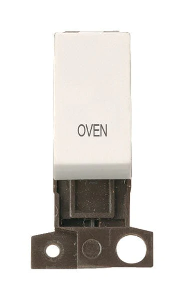 Minigrid Plastic Printed 13A Resistive 10AX DP Switch - Polar White - Oven