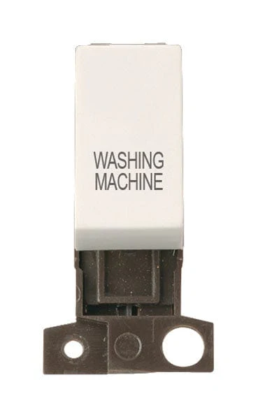 Minigrid Plastic Printed 13A Resistive 10AX DP Switch - Polar White - Washing Machine
