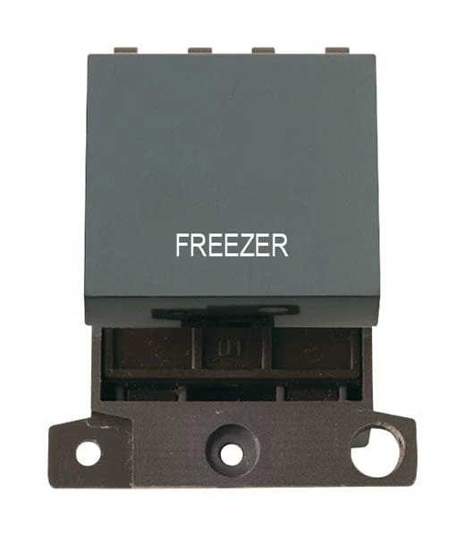 Minigrid Plastic Printed 20A DP Switch - Black - Freezer