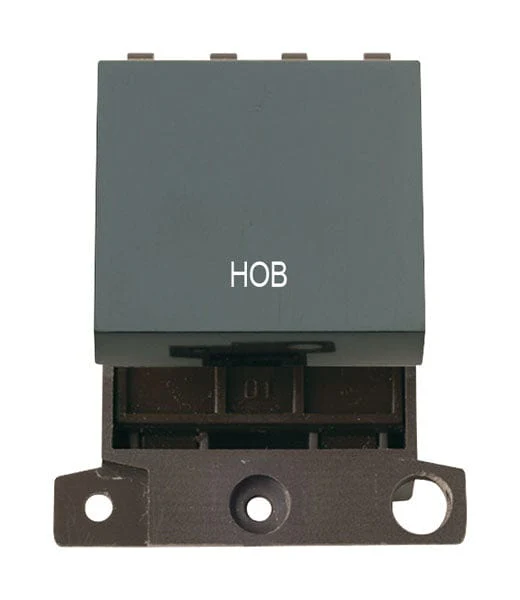 Minigrid Plastic Printed 20A DP Switch - Black - Hob