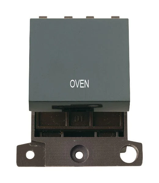 Minigrid Plastic Printed 20A DP Switch - Black - Oven