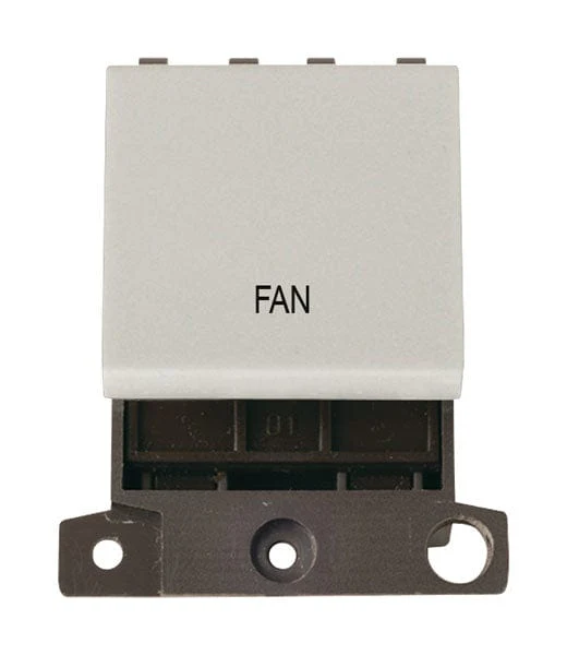 Minigrid Plastic Printed 20A DP Switch - Click White - Fan