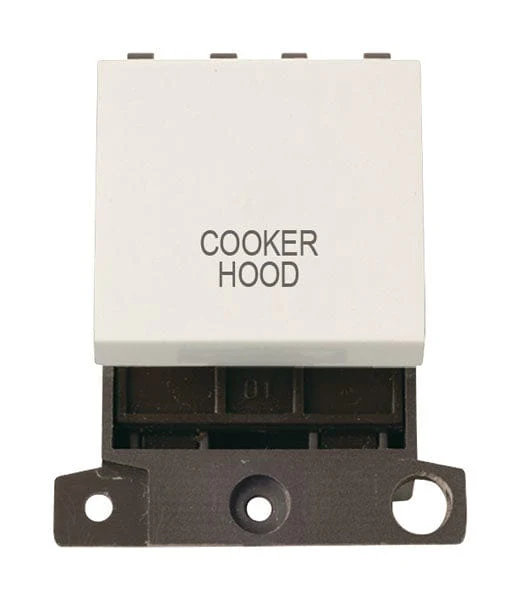 Minigrid Plastic Printed 20A DP Switch - Polar White - Cooker Hood