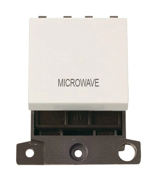 Minigrid Plastic Printed 20A DP Switch - Polar White - Microwave