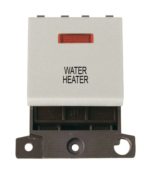 Minigrid Plastic Printed 20A DP Switch With Neon - Click White - Water Heater