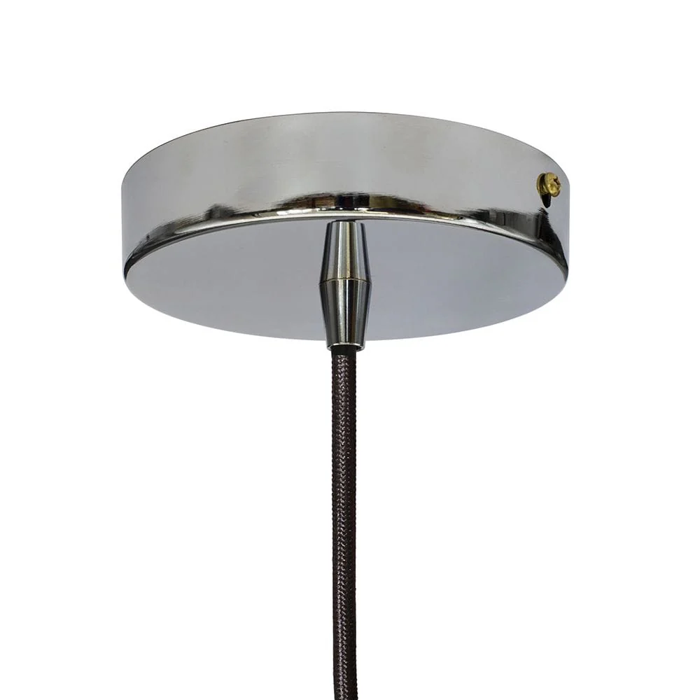 Navy Blue Small Trinity Metal Painted Pendant Light - Nickel Lamp Holder & Ceiling Rose - Image 2