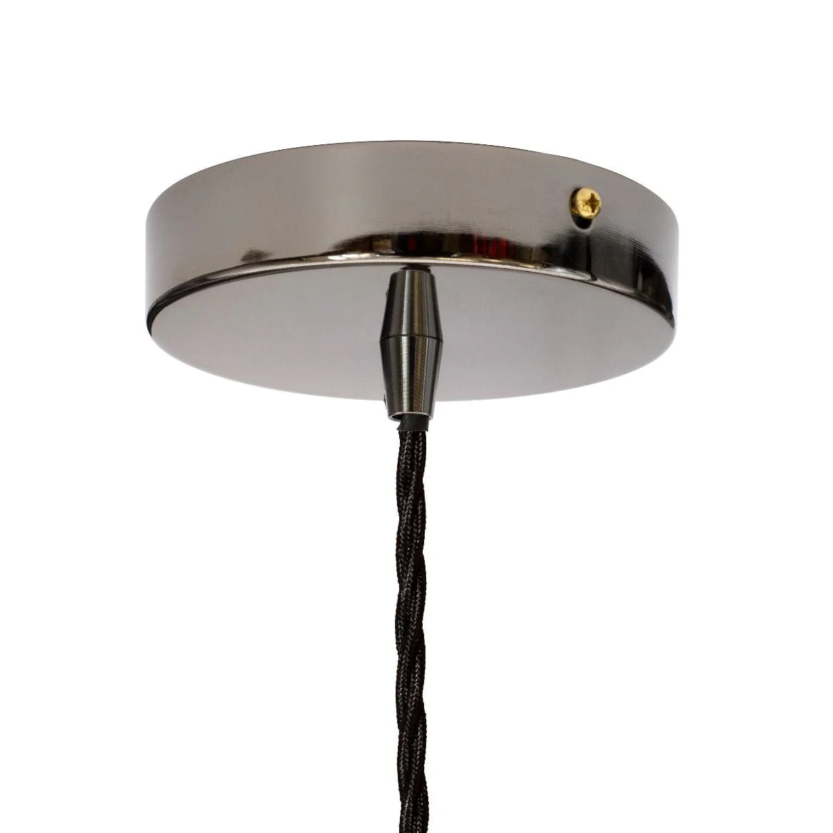 Navy Blue Small Trinity Metal Painted Pendant Light - Black Nickel Lamp Holder & Ceiling Rose - Image 2