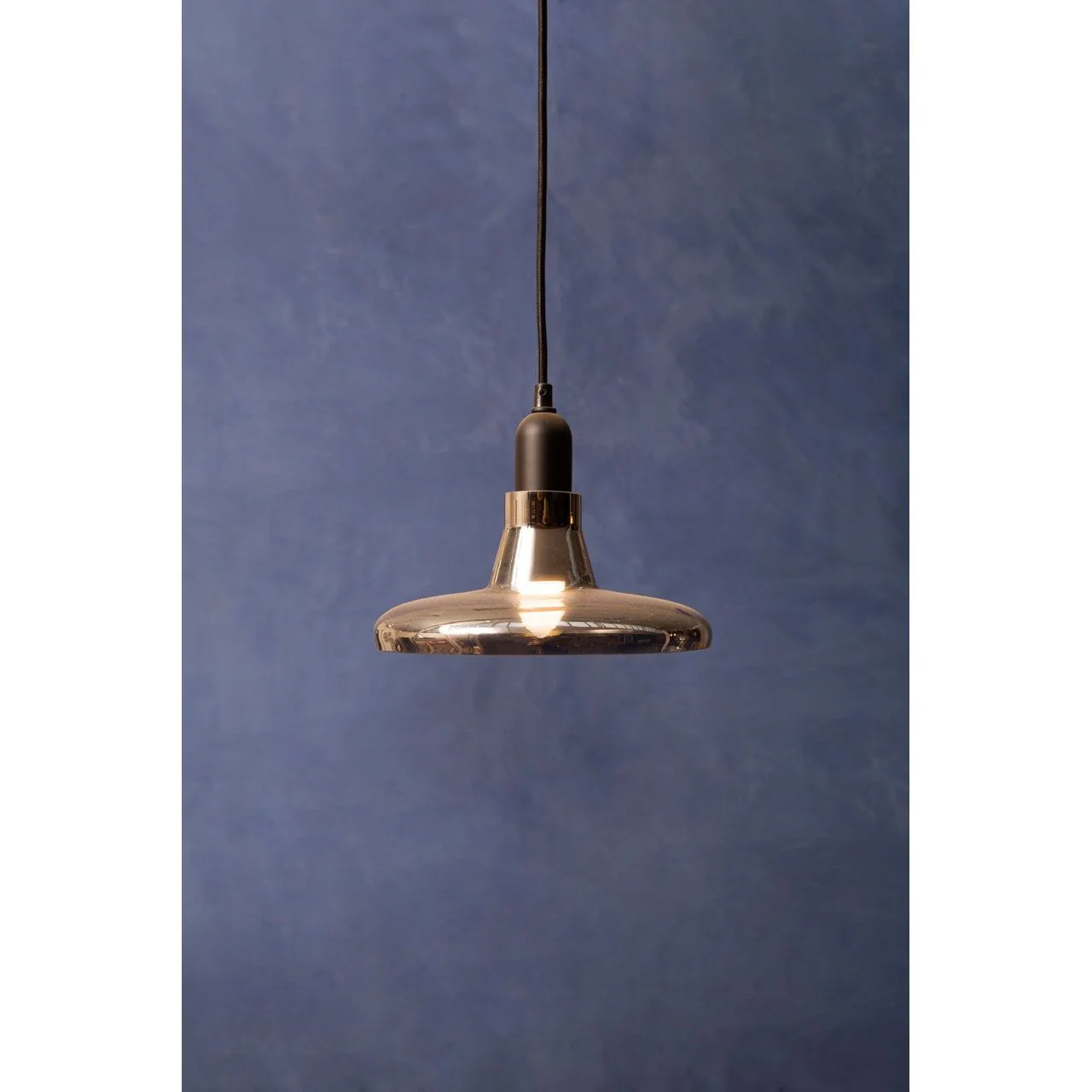 New Foundry Smoked Glass Plate Shaped Pendant Light - Image 2