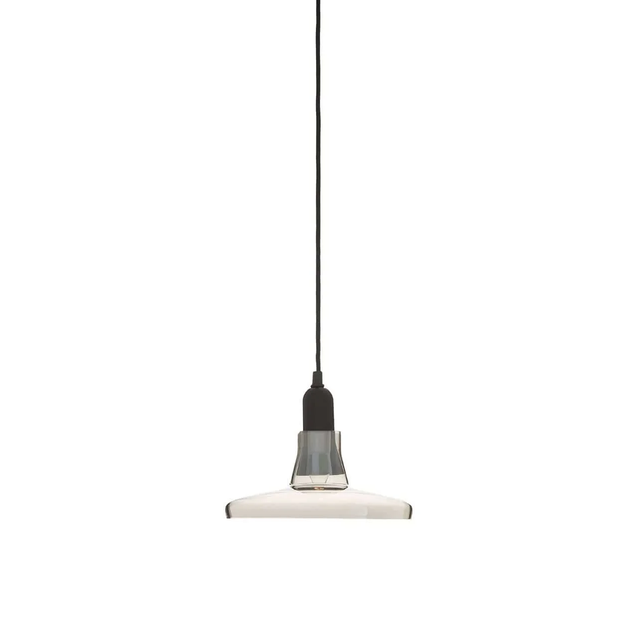 New Foundry Smoked Glass Plate Shaped Pendant Light - Image 3