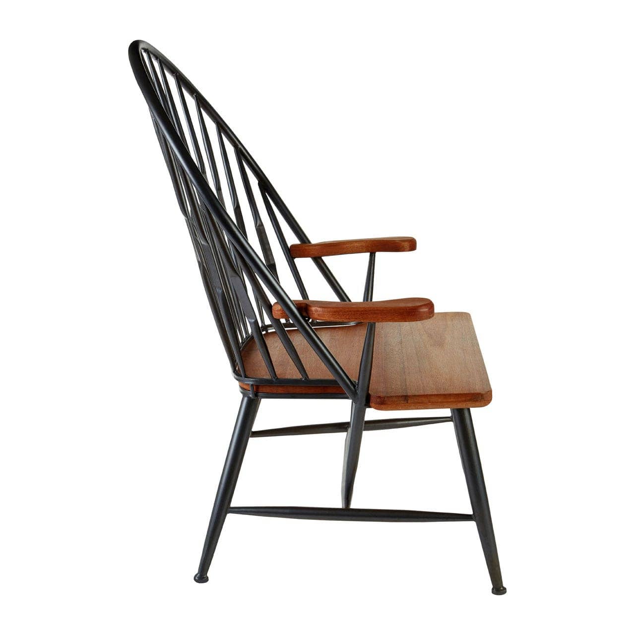 New Foundry Walnut Wood And Metal Armchair - Image 3