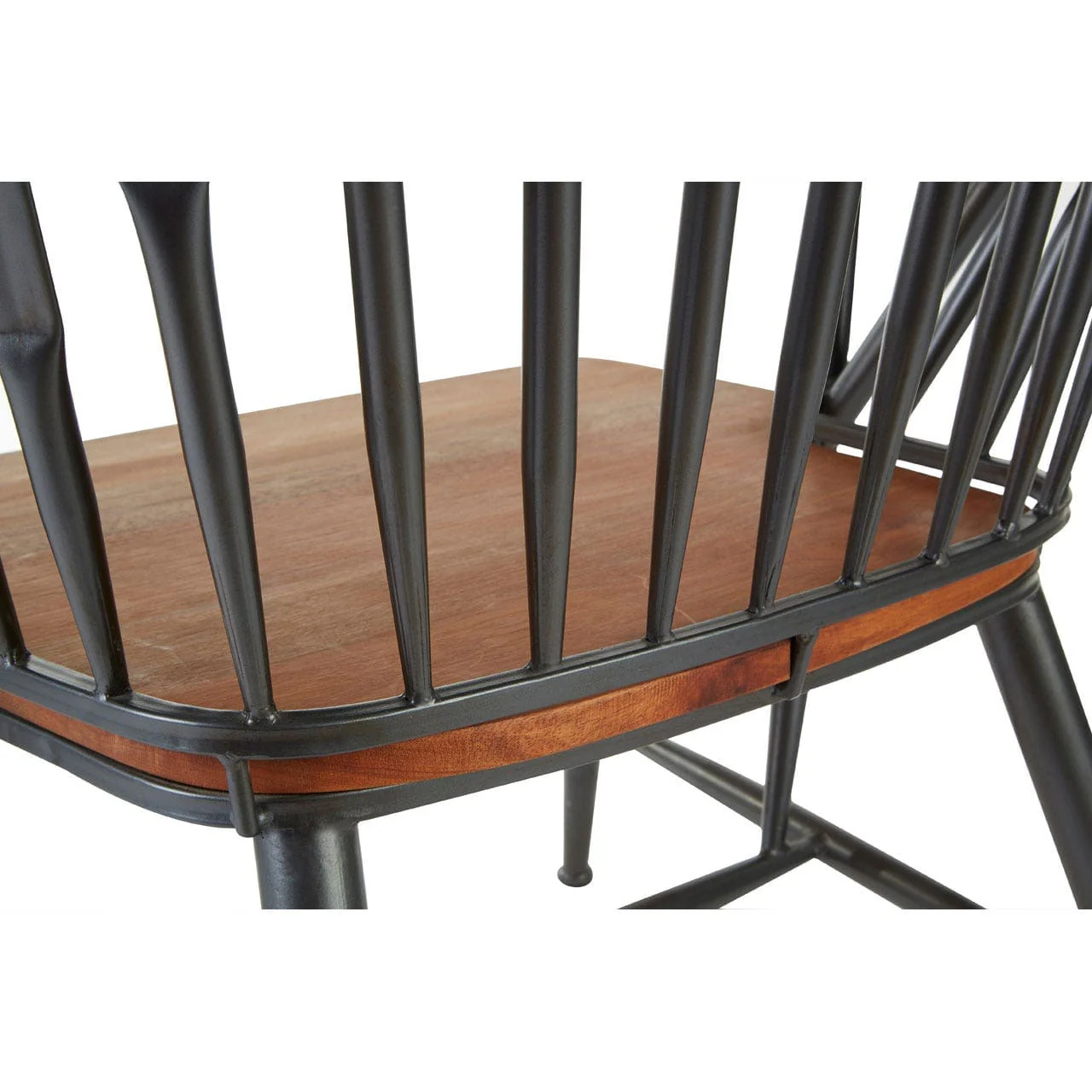 New Foundry Walnut Wood And Metal Armchair - Image 5