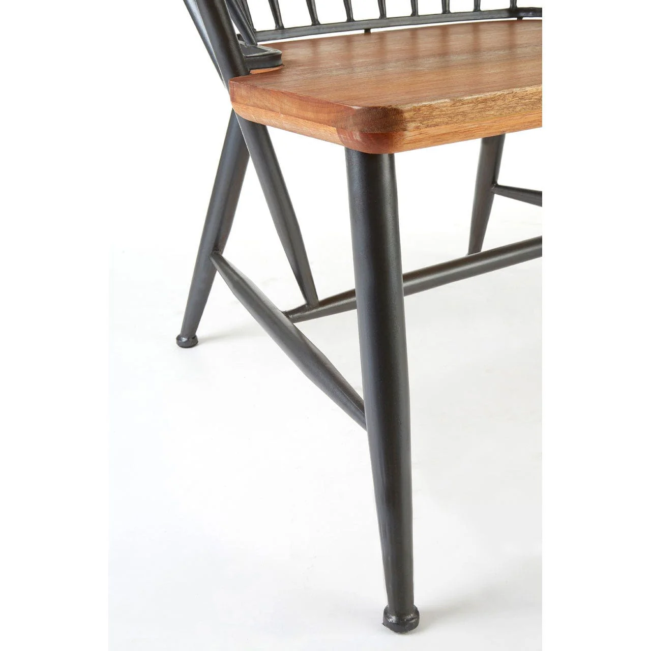 New Foundry Walnut Wood And Metal Armchair - Image 6
