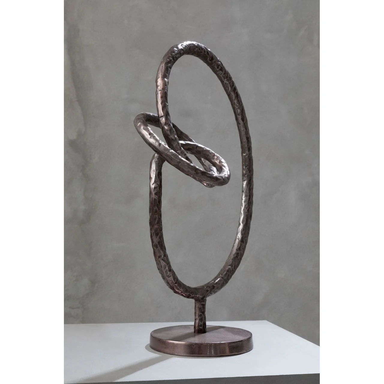 Nexus Round Rough Bronze Sculpture - Image 4