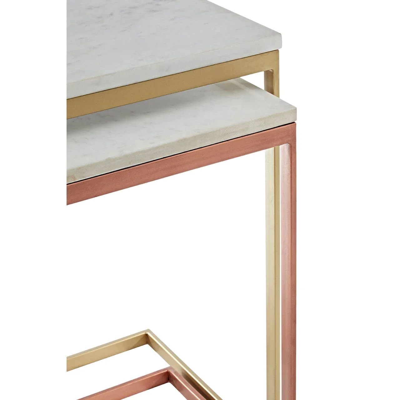 Nirav White Marble Tops Nesting Tables - Image 3