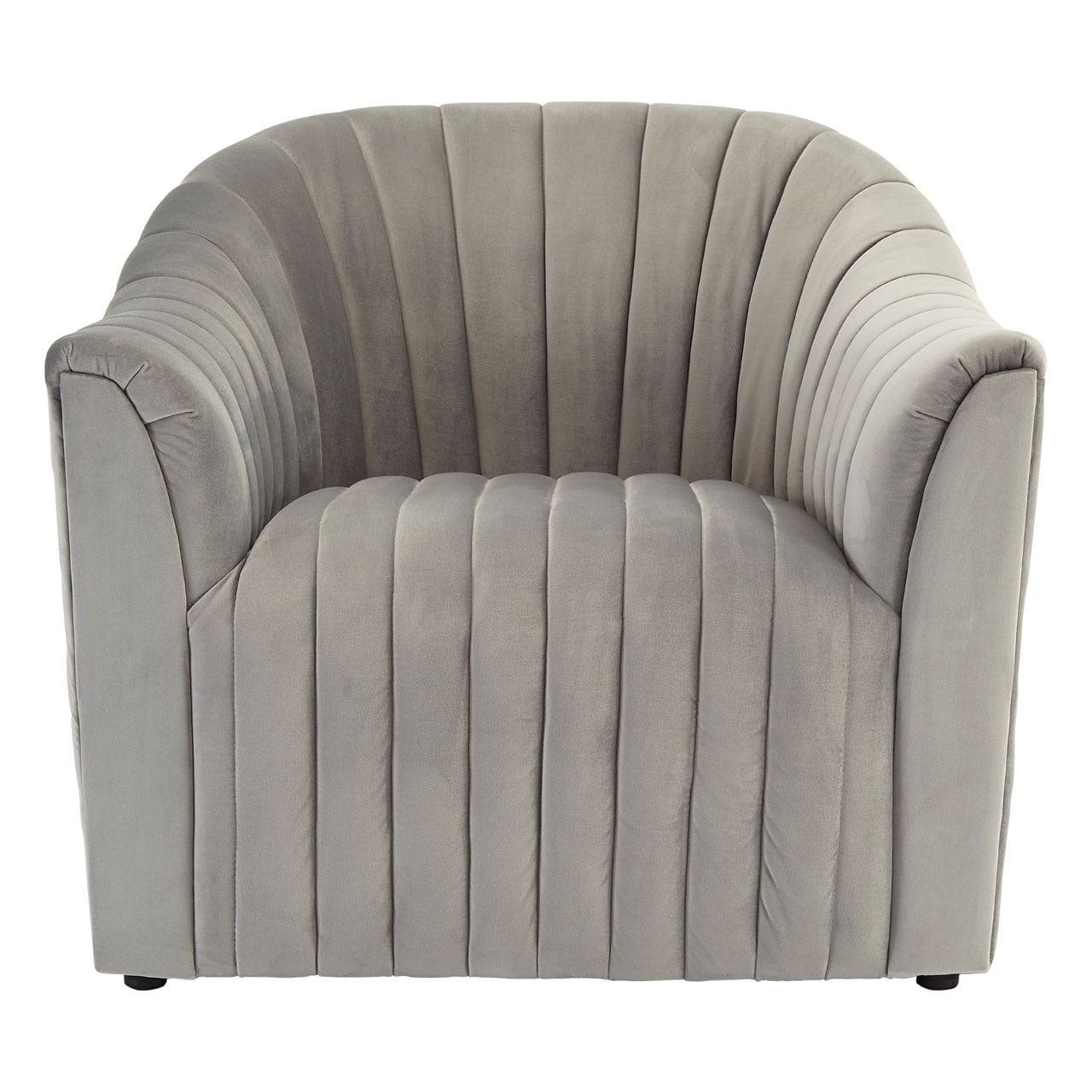 Opel Grey Velvet Armchair - Image 3