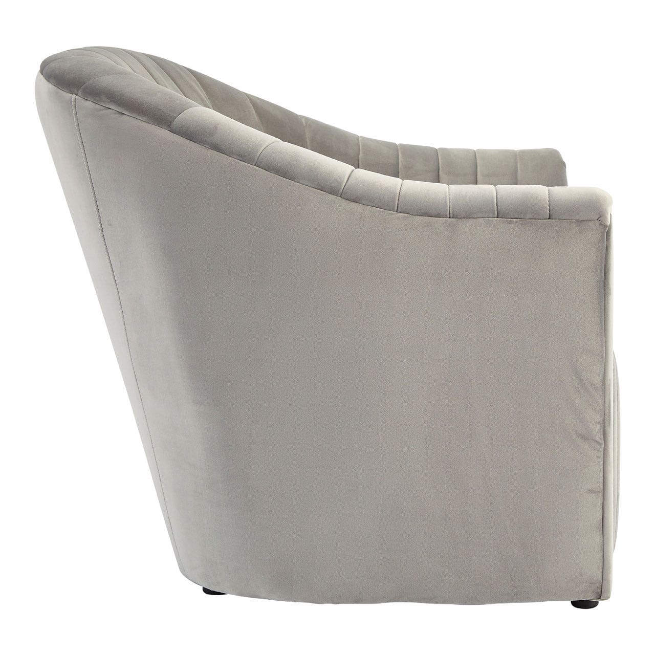 Opel Grey Velvet Armchair - Image 4