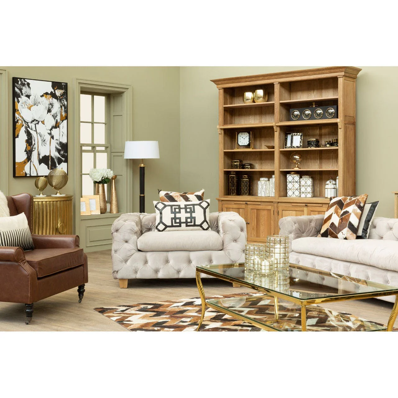 Ophelia Coffee Velvet 3 Seat Sofa - Image 2