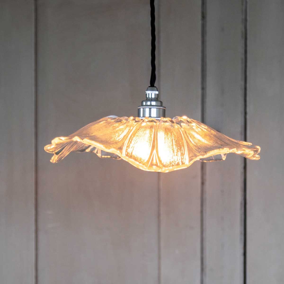 Organic Fleur Glass Pendant Light - Nickel - Image 5