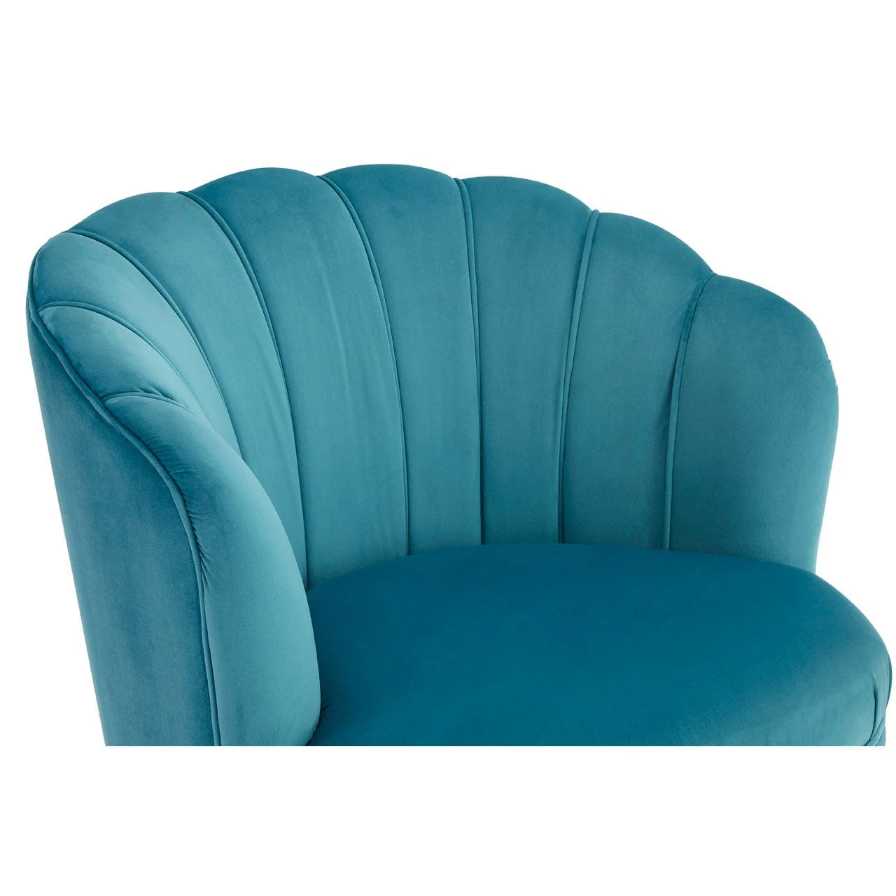 Odeon Blue Velvet Chair With Gold Wood Legs - Image 3